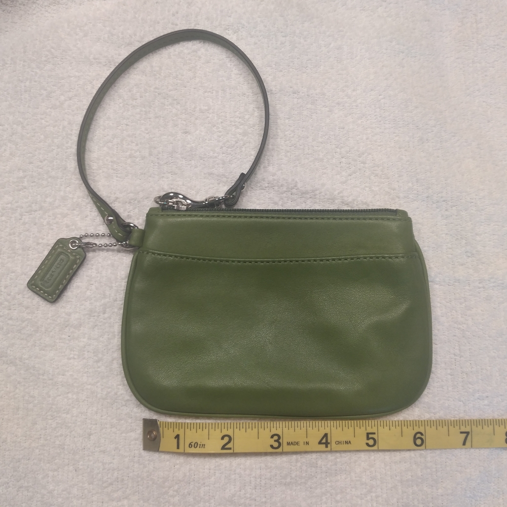 Coach Green Leather Wristlet Vintage Wallet